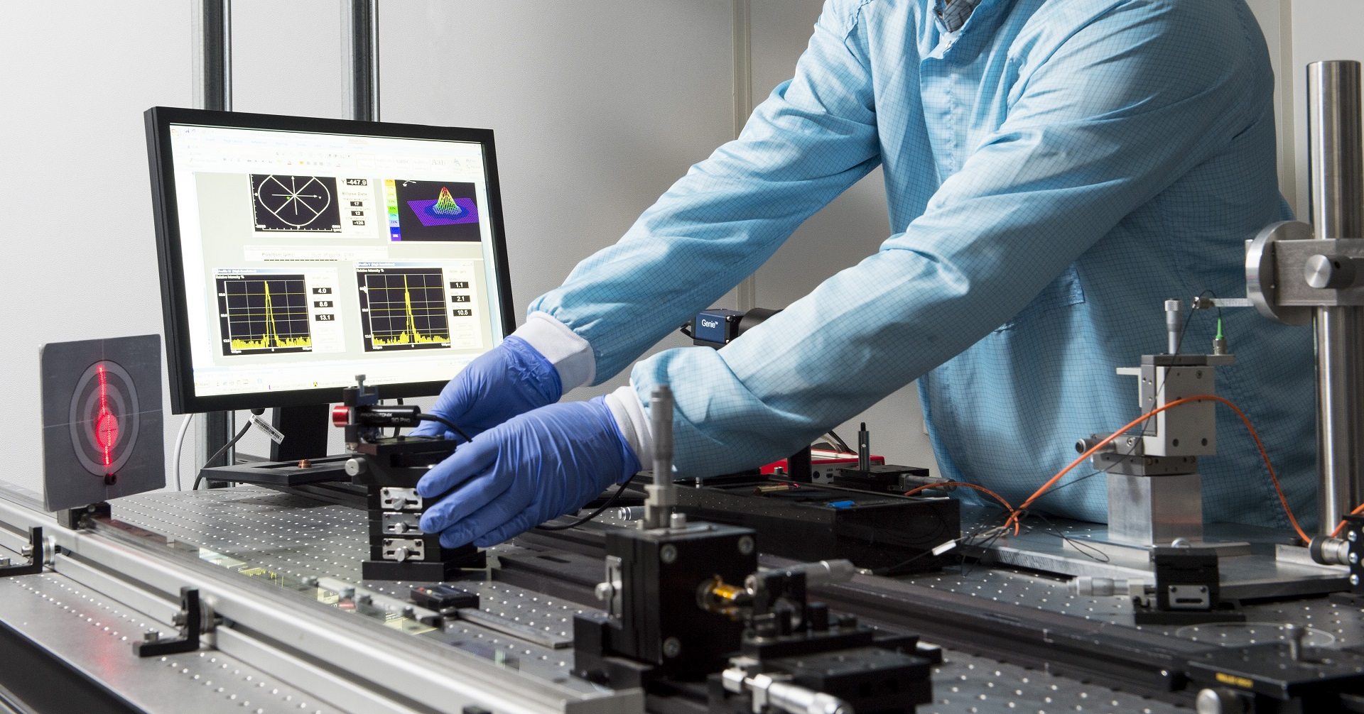 Technician workbench with precision tools and diagnostic equipment